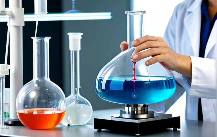 Homogeneous Catalysis in Action**

"A chemist in a modern laboratory, fully clothed in appropriate lab attire, carefully pouring a clear solution into a round-bottom flask. The flask contains a colorful liquid mixture with a stir bar actively mixing. Beakers and scientific glassware are visible in the background. Focus on precision and scientific accuracy. Safe for work, appropriate content, professional, perfect anatomy, natural proportions, well-formed hands. Add 'Wilkinson catalyst' subtly in the background lab equipment. fully clothed, modest clothing, professional dress."

**