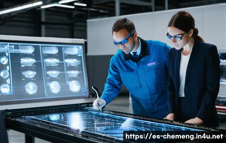 항공우주 소재와 화학공정 - **Prompt 1: Cutting-Edge Aerospace Material Development**
"A clean, brightly lit modern aerospac...