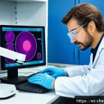 고분자 가공 및 물성 분석 - A high-tech laboratory scene focusing on advanced polymer analysis equipment: a scientist wearing pr...